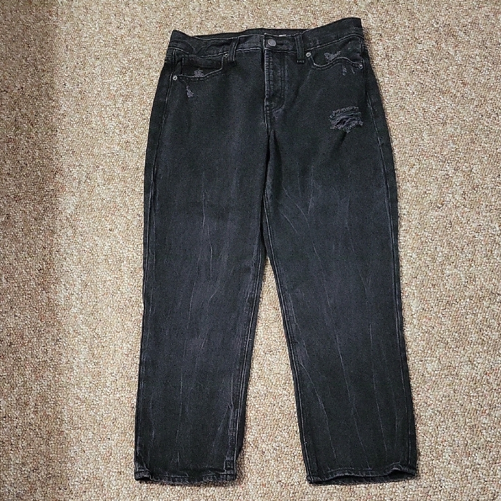 Old Navy Distressed Washed Black Jeans, Size 4